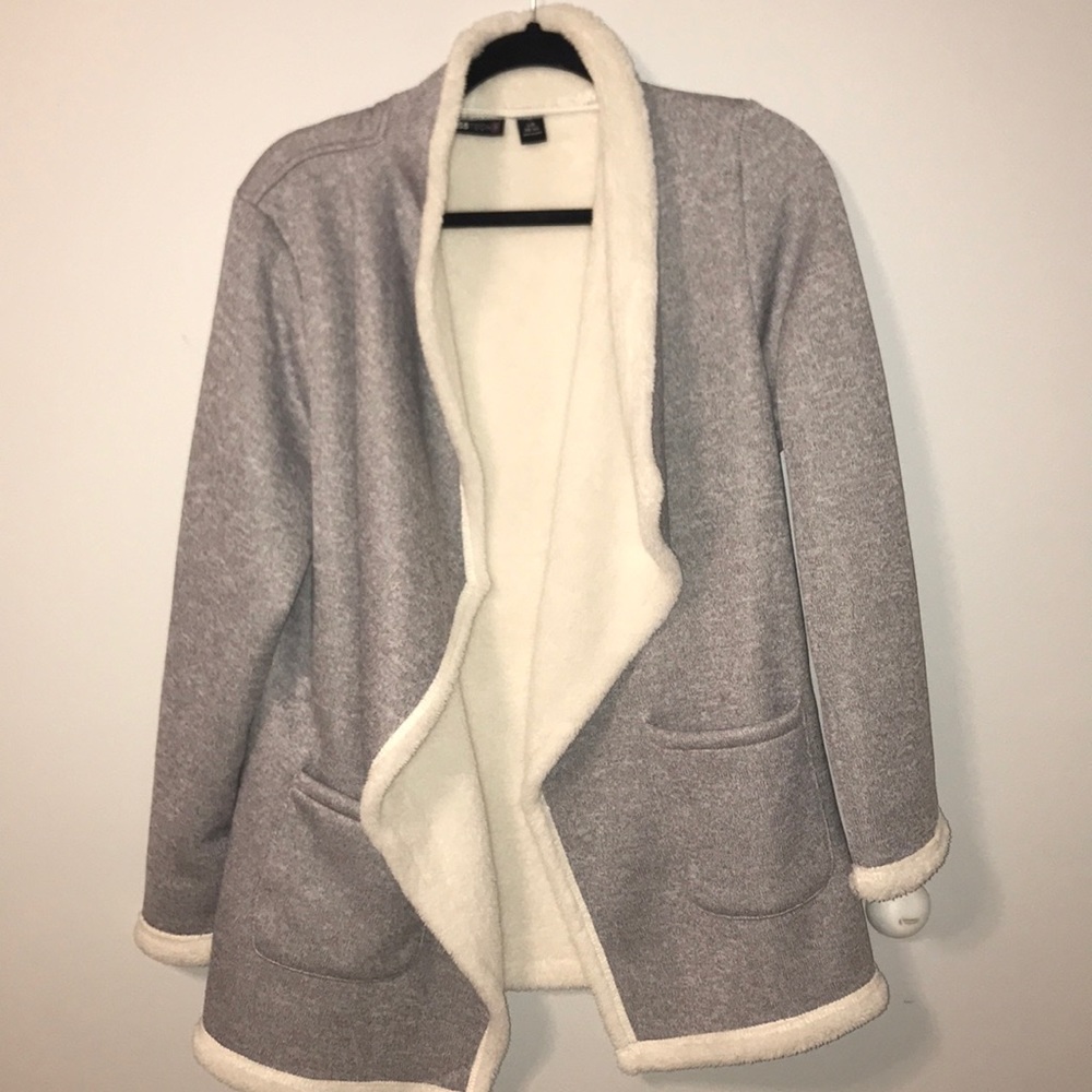 Fluffy cardigan/ throw over